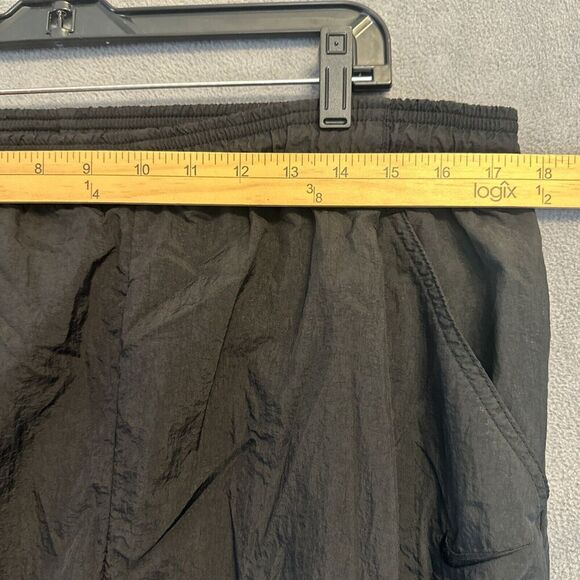 VTG Nike Track Pants Windbreaker Ankle Zip Unlined Mens Size L Black 90s Y2K - Picture 6 of 14